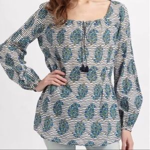 Tory Burch boho paisley blouse
